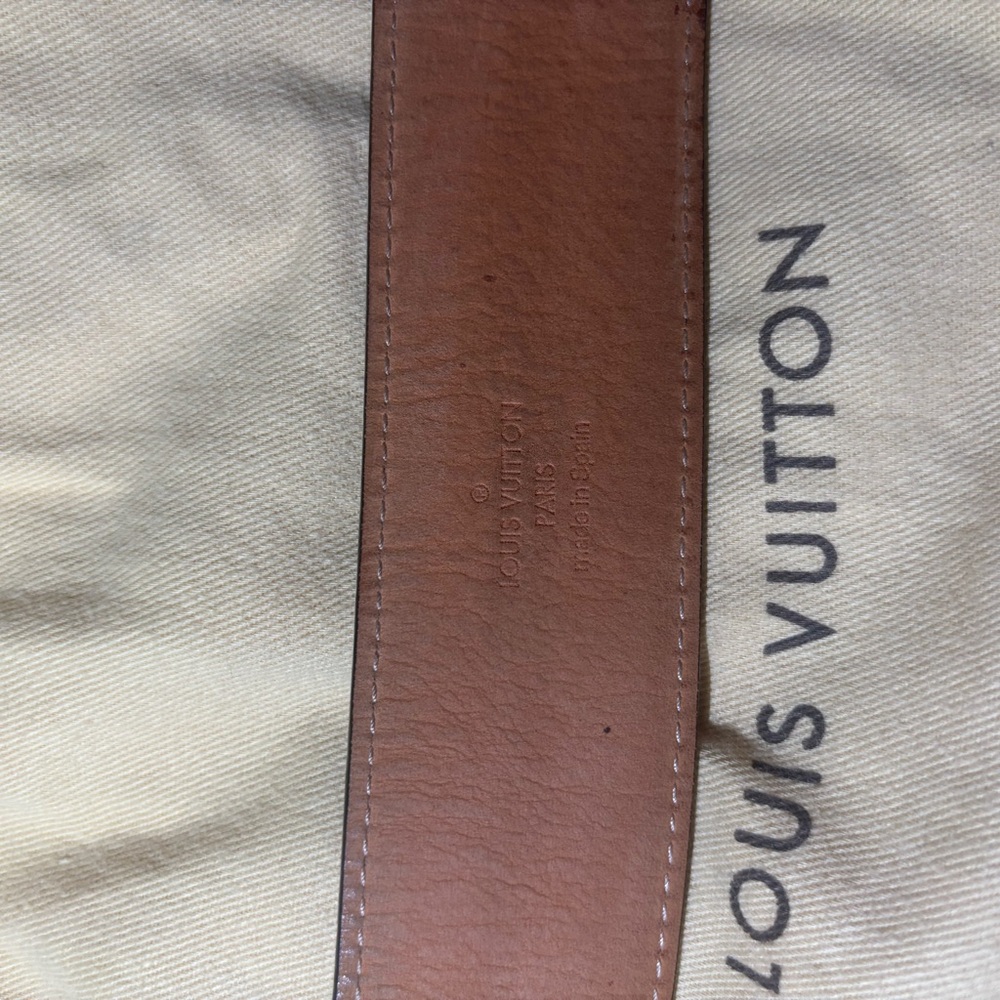 Louis Vuitton Gold Buckle Monogram Belt - Picture 5 of 6